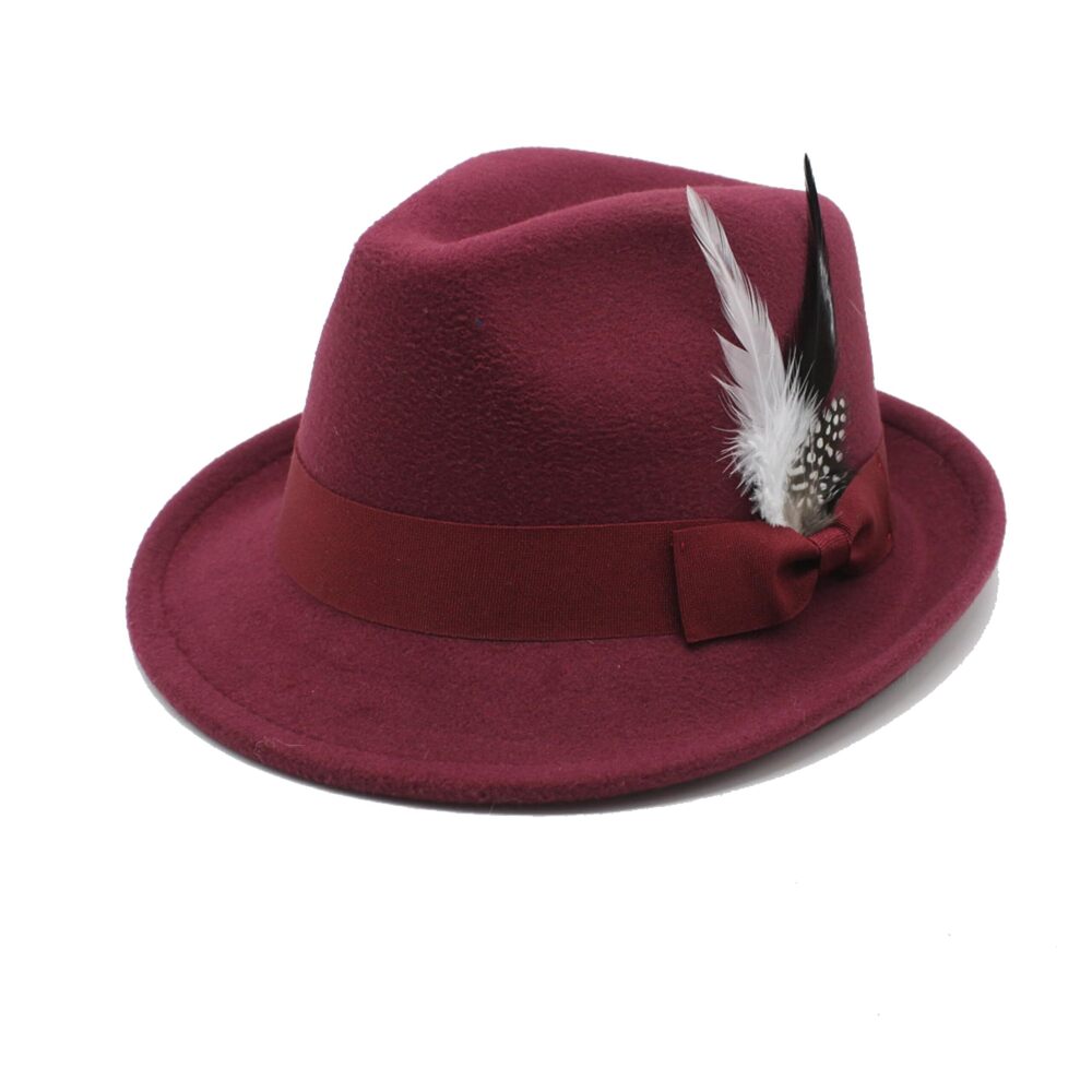 3291 Classic Fedora Hats & Vintage Style Short Brim Felt Hat Panama Fedora